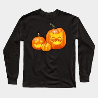 Another Jack-O-Lantern Trio (Black) Long Sleeve T-Shirt